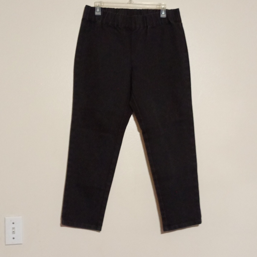 Soft Surroundings Pull up Black Jeans size Large Petite